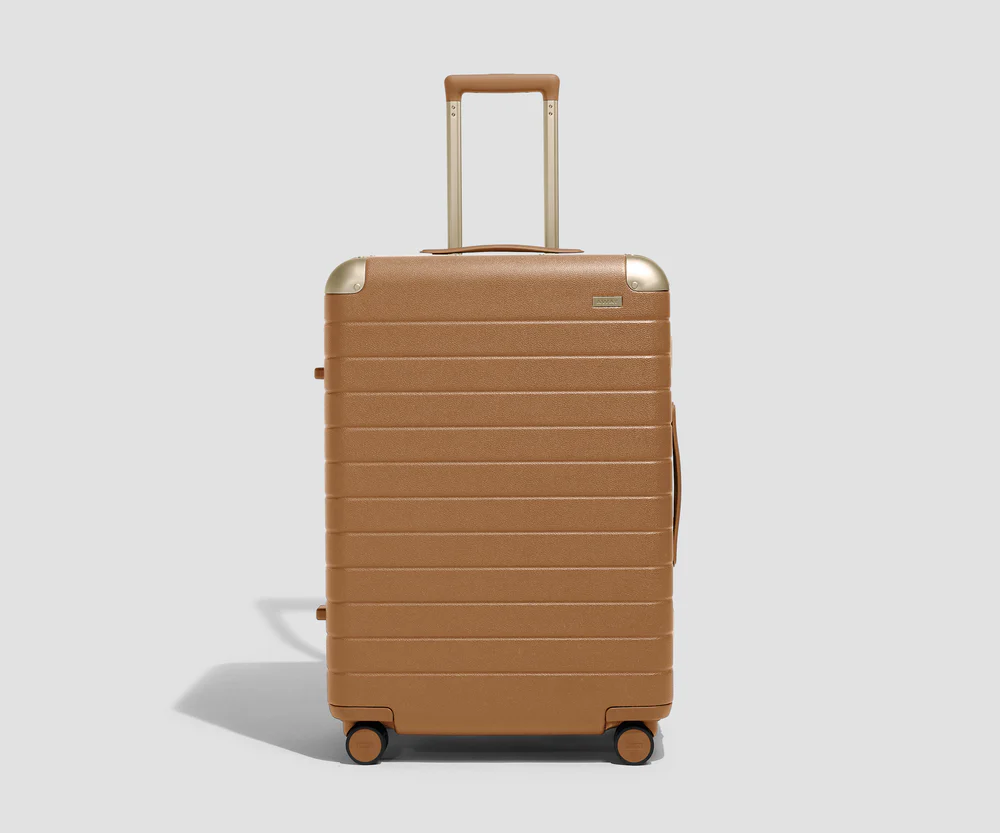 PDP_AluminumFrame_Tawny_Medium_Front LiftyPack Aluminum Suitcase Cognac Brown - Image 1