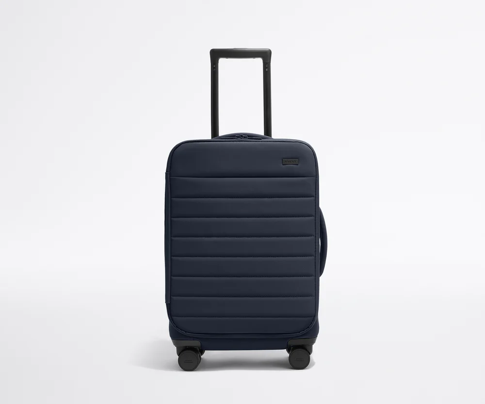 PDP_Softside_Navy_CAR_02 LiftyPack Softside Carry On Navy Blue Suitcase - Image 1