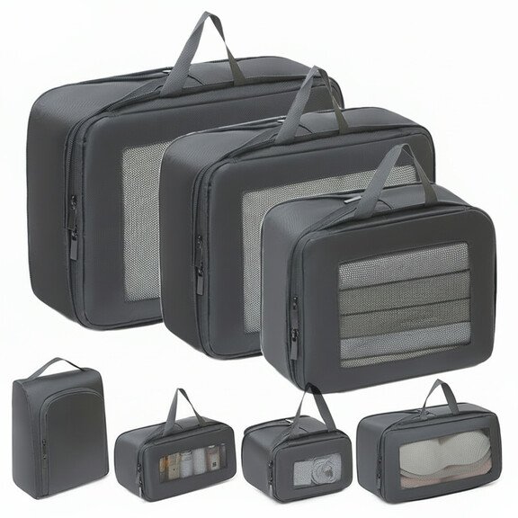 STBK-AI99916_BLACK_576_576 LiftyPack Compression Packing Cube Set 7 Piece - Image 1